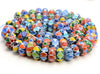10-12MM Nepal Handmade Glass Rondelle Disk Colorful Glass Chevron 50-53 Beads (80007205-A247)
