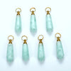 49X15MM Natural Green Moonstone Gemstone Perfume Bottle Pendant Faceted Point, Essential Oil Bottle Beads 1 Bead (80017246-P71)