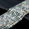6MM Natural Aquamarine Gemstone Grade A Faceted Round Loose Beads 15 inch Full Strand (80016974-D334)