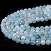 6MM Natural Aquamarine Gemstone Grade AA Micro Faceted Round Loose Beads (P48)