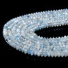 3X2MM Natural Aquamarine Gemstone Grade AA Bicone Faceted Rondelle Saucer Loose Beads 15 inch Full Strand (80009277-P25)