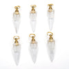 39X15MM Natural Rock Crystal Clear Quartz Gemstone Perfume Bottle Pendant Hexagon Healing Point, Essential Oil Bottle Beads 1 Bead (80017270-P73)