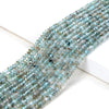 3X2MM Natural Aqua Blue Apatite Gemstone Grade A Bicone Faceted Rondelle Saucer Loose Beads 15 inch Full Strand (80009452-P34)