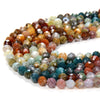 Natural Ocean Jasper Multi Color Gemstone Grade AAA Micro Faceted Round 3MM 4MM Loose Beads 15 inch Full Strand (P27)