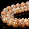 Rare Orange Moonstone With Smoky Quartz Inclusions Gemstone Grade AA Round 4MM 5MM 6MM 7MM 8MM Loose Beads (D300)