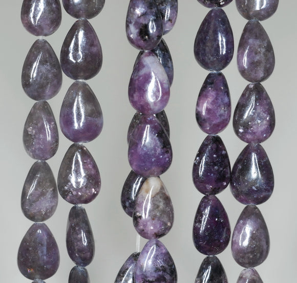 12X8mm Purple Lepidolite Gemstone Grade A Teardrop Loose Beads 15.5 inch Full Strand (90188351-670)
