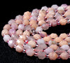 6MM Madagascar Rose Quartz Gemstone Grade A Faceted Prism Double Point Cut Loose Beads (D212)