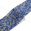 3X2MM Natural Lapis Lazuli Gemstone Grade A Bicone Faceted Rondelle Saucer Loose Beads 15 inch Full Strand (80009467-P34)