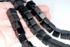10MM Black Agate Gemstone Square Cube Loose Beads 7.5 inch Half Strand (90182215-A115)