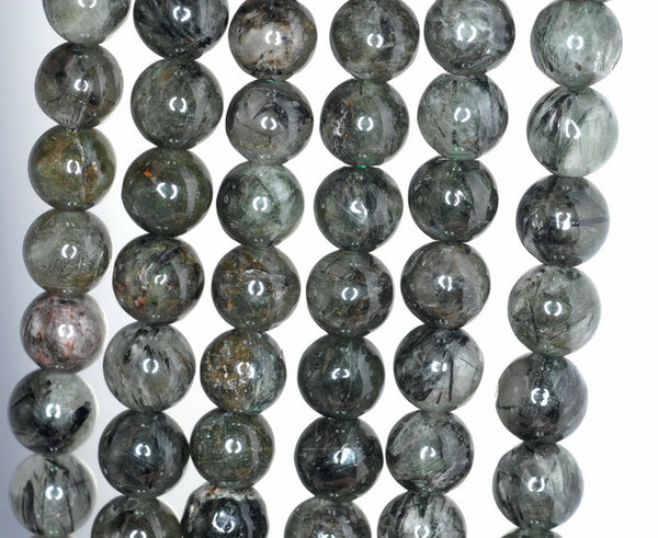 8MM Green Rutilated Quartz Gemstone Round Loose Beads 15 inch Full Strand (90182309-A122)