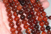 10MM Red Agate Gemstone Round Loose Beads 7.5 inch Half Strand (90182333-A118)