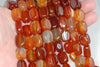 18x12-16x10MM Carnelian Agate Gemstone Nugget Cube Loose Beads 7.5 inch Half Strand (90182336-A119)