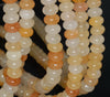 10x6MM Yellow Orange Jade Gemstone Rondelle Loose Beads 7.5 inch Half Strand (90182340-A119)