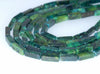 13x4-13x3MM Chrysocolla Gemstone Rectangle Tube Loose Beads 15.5 inch Full Strand (90182658-A138)