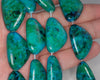 32x21MM Chrysocolla Gemstone Flat Triangle Loose Beads 7 inch Half Strand (90182768-A140)