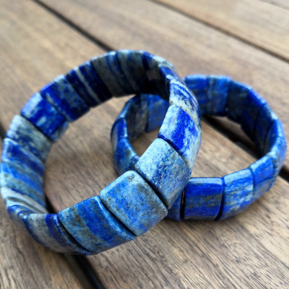 24X14-24X11MM Lapis Lazuli Gemstone Bracelet Loose Beads 9 inch Half Strand (90183080-B97)