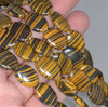 18x13MM Yellow Brown Matrix Turquoise Gemstone Oval Loose Beads 15.5 inch Full Strand (90183156-A142)