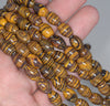 11x8MM Yellow Brown Matrix Turquoise Gemstone Barrel Drum Loose Beads 15.5 inch Full Strand (90183164-A142)