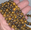12MM Yellow Brown Matrix Turquoise Gemstone Round Loose Beads 7.5 inch Half Strand (90183169-A142)