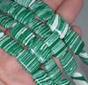 18x13MM Green White Matrix Turquoise Gemstone Rectangle Loose Beads 7 inch Half Strand (90183199-A147)