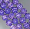 12MM Purple Matrix Turquoise Gemstone Round Loose Beads 7.5 inch Half Strand (90183205-A147)