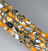 8x5MM Yellow Black Matrix Turquoise Gemstone Barrel Drum Loose Beads 16 inch Full Strand (90183210-A148)