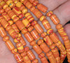 9x6MM Red Yellow Matrix Turquoise Gemstone Round Tube Loose Beads 15.5 inch Full Strand (90183278-A151)