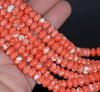 8x5MM Orange White Matrix Turquoise Gemstone Rondelle Loose Beads 7.5 inch Half Strand (90183295-A152)