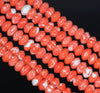 8x5MM Orange White Matrix Turquoise Gemstone Rondelle Loose Beads 7.5 inch Half Strand (90183295-A152)