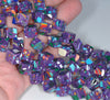 8MM Purple Matrix Matrix Turquoise Gemstone Square Cube Diagonal Loose Beads 15 inch Full Strand (90183298-A152)