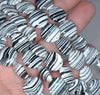14MM Black White Matrix Turquoise Gemstone Flat Round Circle Loose Beads 15.5 inch Full Strand (90183306-A152)
