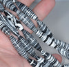 30x8MM Black White Matrix Turquoise Gemstone Barrel Tube Loose Beads 7 inch Half Strand (90183310-A152)