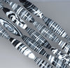 30x8MM Black White Matrix Turquoise Gemstone Barrel Tube Loose Beads 7 inch Half Strand (90183310-A152)