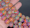 14MM Rainbow Matrix Turquoise Gemstone Round Loose Beads 7.5 inch Half Strand (90183325-A153)