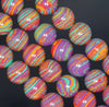 14MM Rainbow Matrix Turquoise Gemstone Round Loose Beads 7.5 inch Half Strand (90183325-A153)