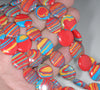 15MM Rainbow Matrix Turquoise Gemstone Flat Round Circle Loose Beads 7.5 inch Half Strand (90183333-A154)