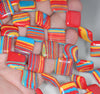 18MM Rainbow Matrix Turquoise Gemstone Diamond Square Loose Beads 15 inch Full Strand (90183338-A154)