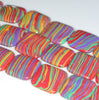 22MM Rainbow Matrix Turquoise Gemstone Flat Square Loose Beads 7.5 inch Half Strand (90183341-A154)