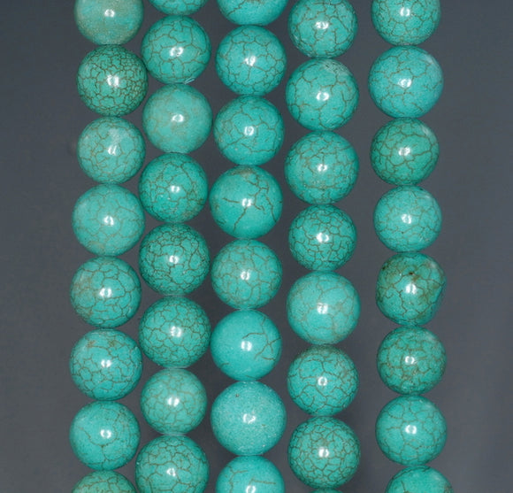 10MM Turquoise Howlite Gemstone ROUND Loose Beads 15.5 inch Full Strand (90184655-A134)