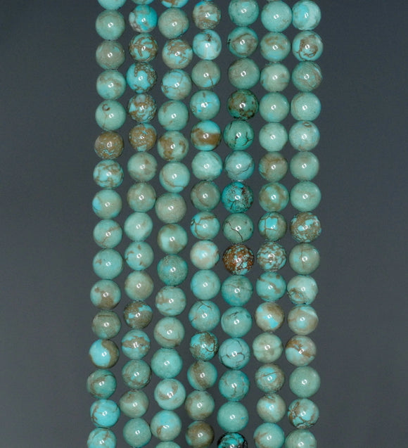 4MM Turquoise Howlite Gemstone ROUND Loose Beads 16 inch Full Strand (90184658-A128)