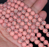 8MM Pink Matrix Turquoise Gemstone Round Loose Beads 15.5 inch Full Strand (90184661-A143)