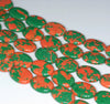 16x12MM Green Orange Matrix Turquoise Gemstone Oval Loose Beads 15.5 inch Full Strand (90184668-A143)