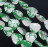 16x15MM White Green Matrix Turquoise Gemstone Love Heart Loose Beads 15.5 inch Full Strand (90184686-A145)