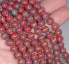 8MM Red Matrix Turquoise Gemstone Round Loose Beads 15 inch Full Strand (90184693-A145)
