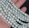 8MM White Matrix Turquoise Gemstone Round Loose Beads 15.5 inch Full Strand (90184694-A145)