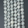 8MM White Matrix Turquoise Gemstone Round Loose Beads 15.5 inch Full Strand (90184694-A145)