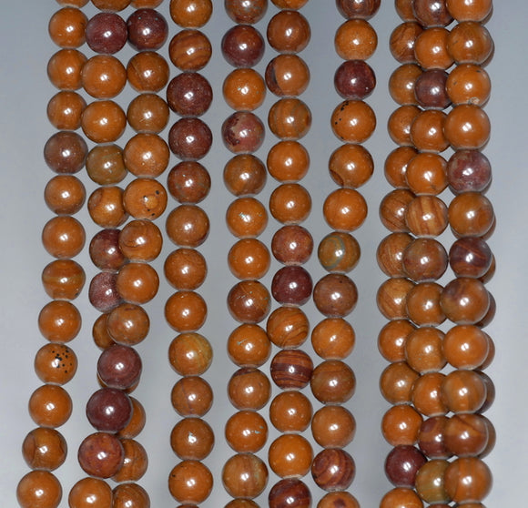 6MM Hickory Petrified Wood ROUND Loose Beads 15.5 inch (90184758-A125)