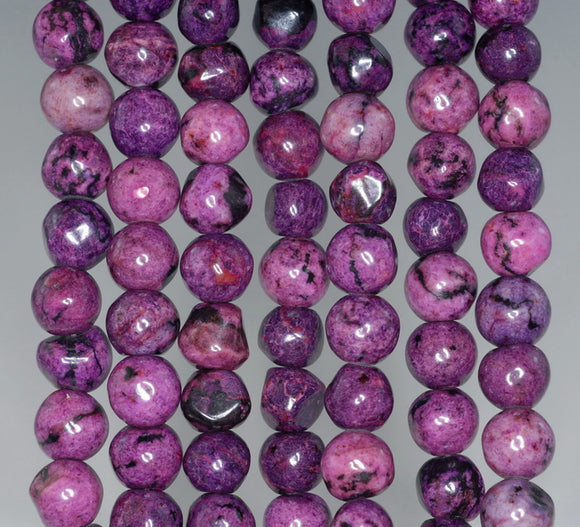 8MM Purple Sugilite Gemstone IRREGULAR ROUND Loose Beads 15.5 inch Full Strand (90184768-A126)