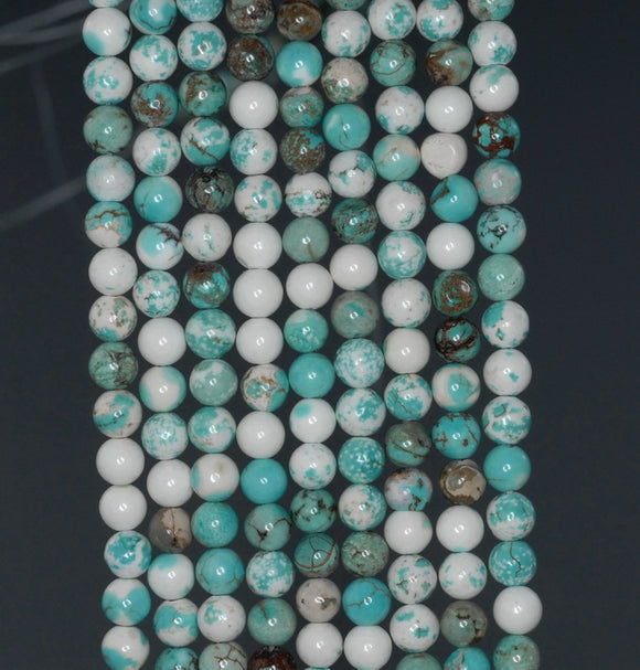 4MM Turquoise Howlite Gemstone ROUND Loose Beads 15.5 inch Full Strand (90184801-A128)