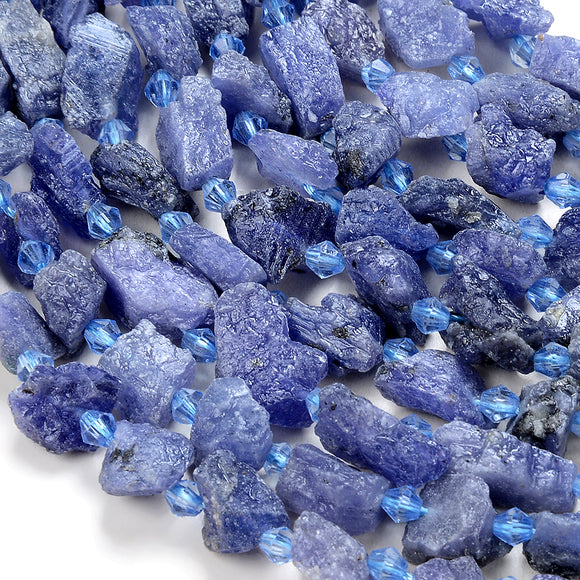Raw Natural Tanzanite Gemstone Grade AAA Nugget Pebble Irregular Rough Organic 5-8MM 8-12MM 9-15MM Loose Beads (D266)
